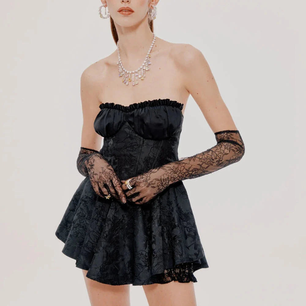 Stilla | Kvinders Korsæt Mode Designer Off Shoulder Mini Kjoler (kort)