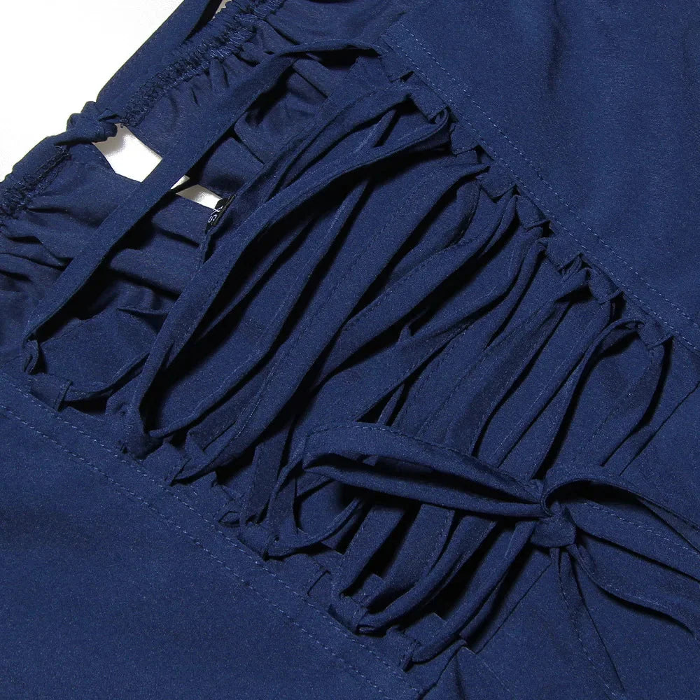 Stilla | Kvindernes Korsæt Bundet Bag Split Mode Designer Kjoler (midi)