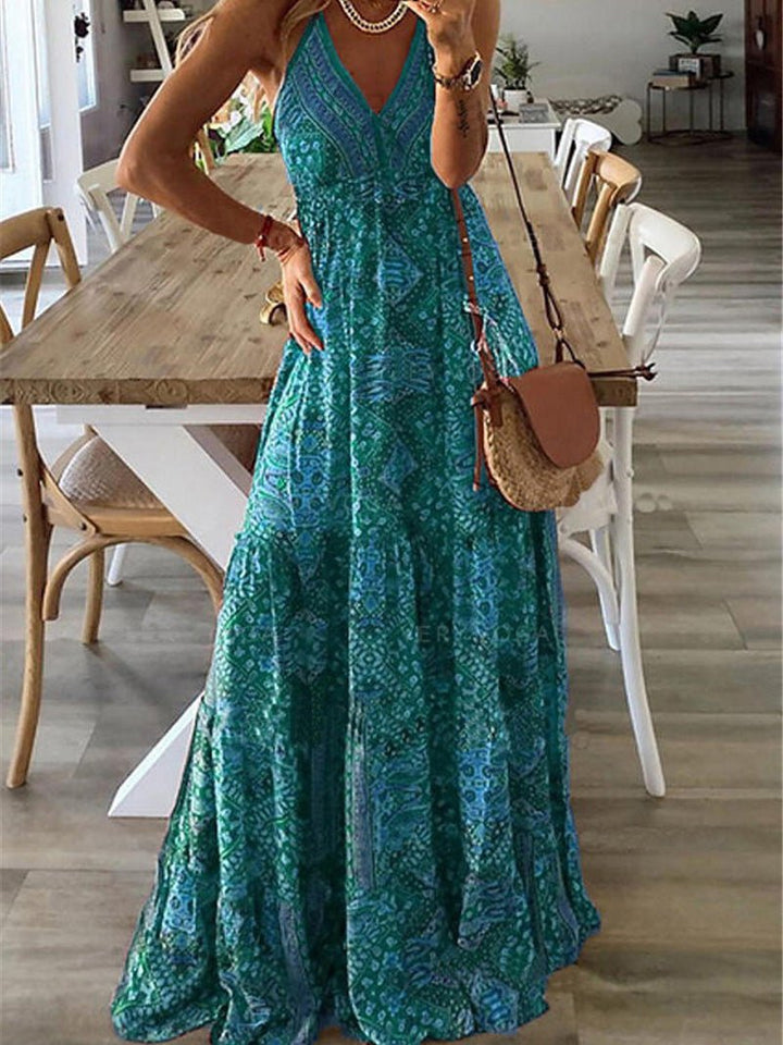 Stilla | Kvindernes Kjoler Bohemian Print Sling Ærmeløs Kjole