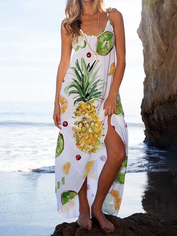 Stilla | Kvinders Kjoler Løs Frugtprint Strop Strandkjole