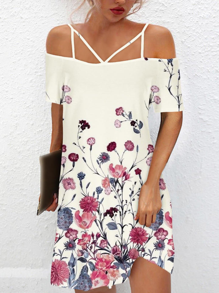 Stilla | Damekjoler Off Shoulder Justerbare Stropper Print Kjole