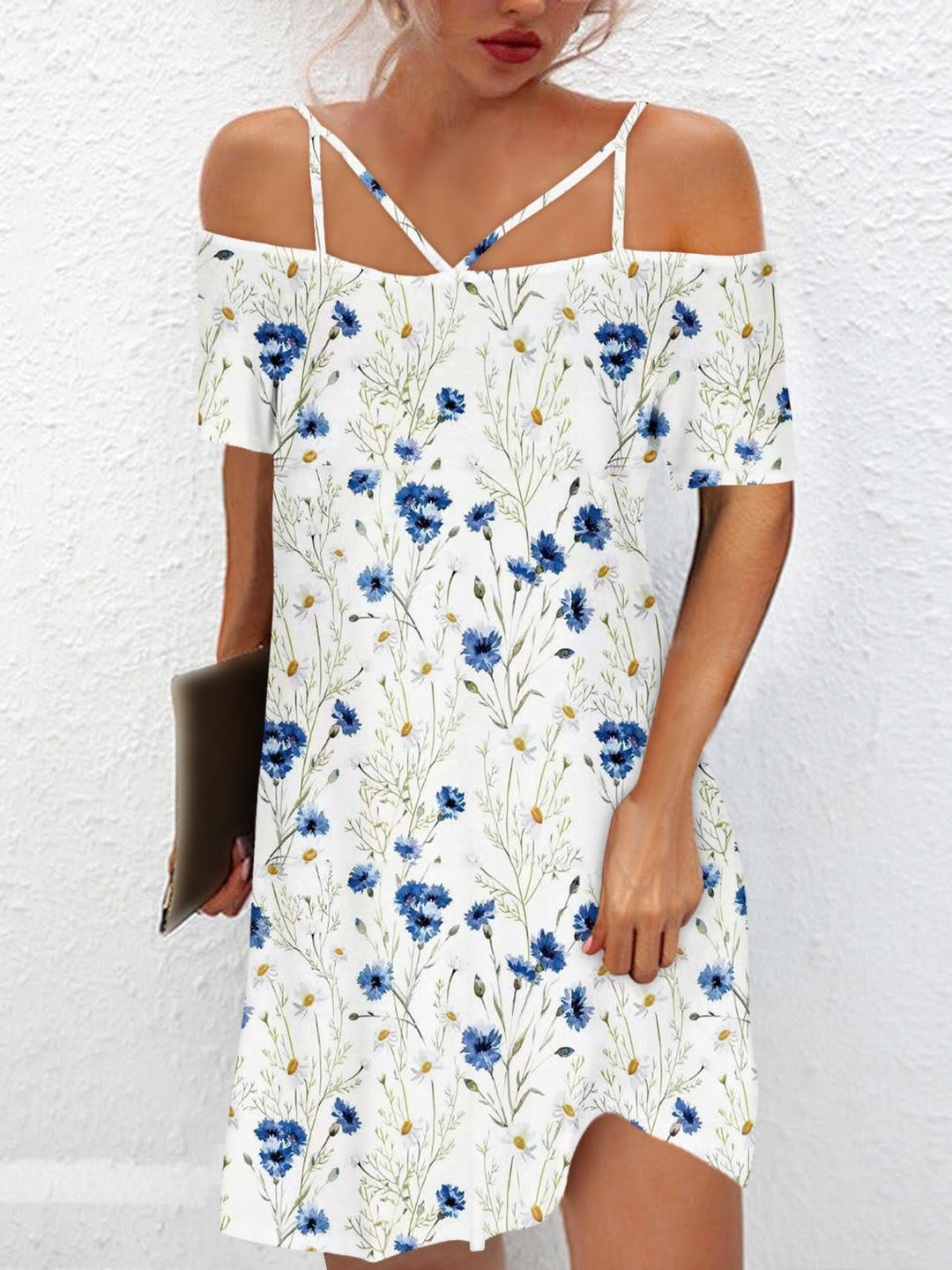 Stilla | Damekjoler Off Shoulder Justerbare Stropper Print Kjole