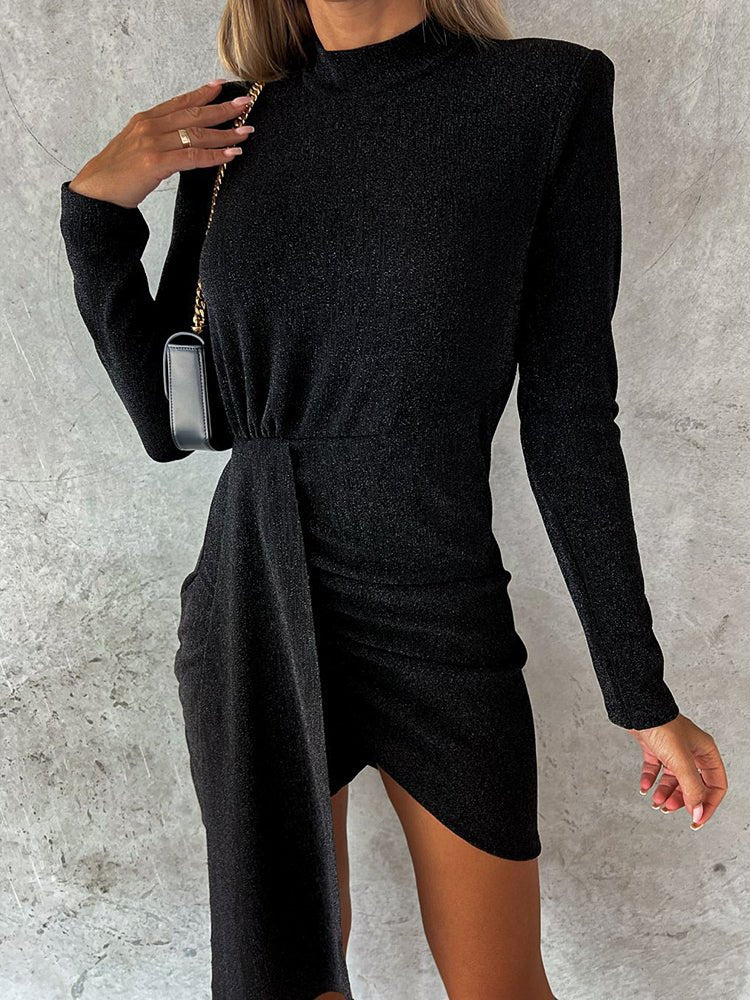 Stilla | Kvinder Kjoler Solid Halv Turtleneck Slim Fit Slids Kjole