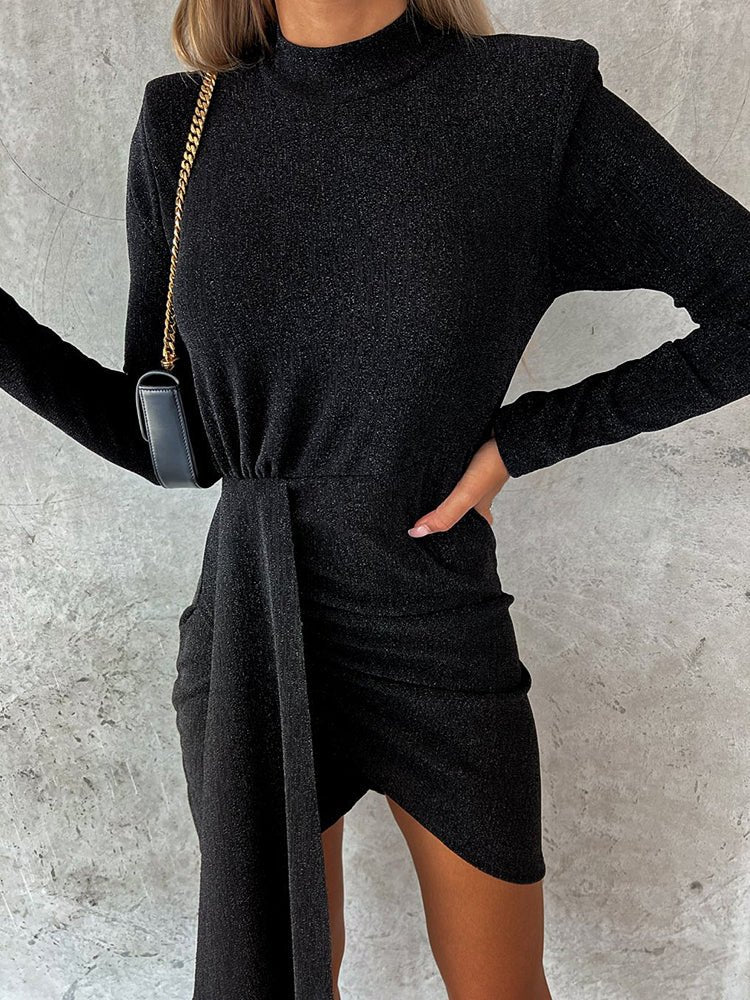 Stilla | Kvinder Kjoler Solid Halv Turtleneck Slim Fit Slids Kjole