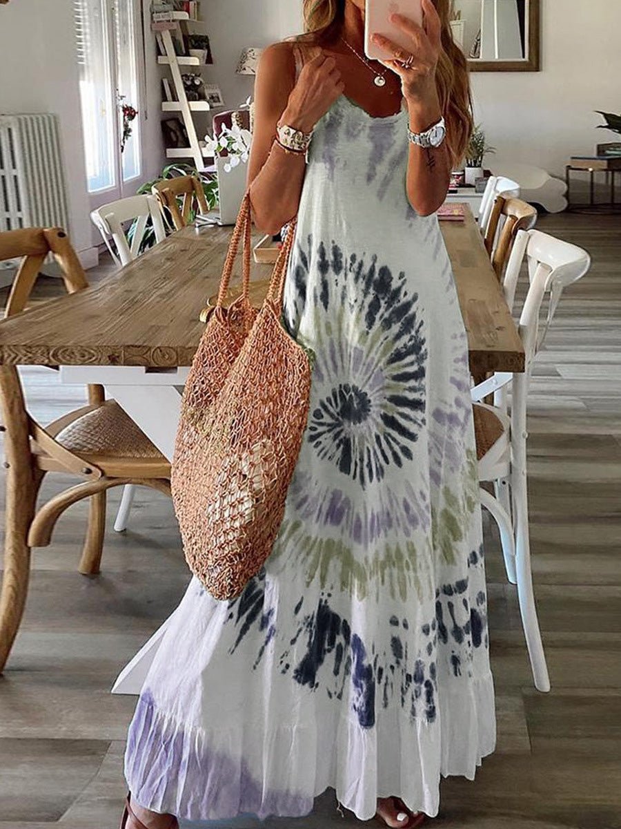 Stilla | Damekjoler Tie Dye Print Sling Ærmeløs Kjole
