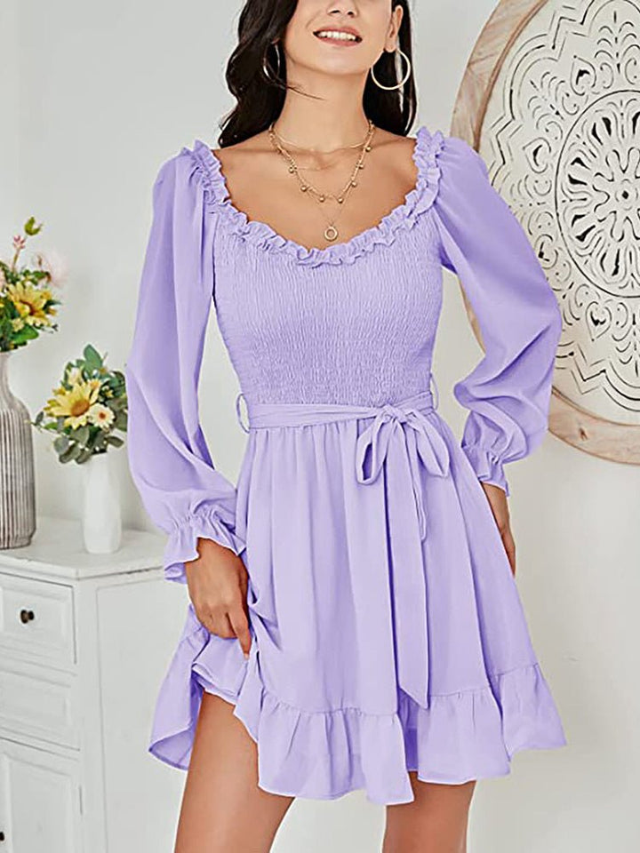 Stilla | Kvinders Kjoler V-hals Chiffon Talje Lukning Mini Kjole
