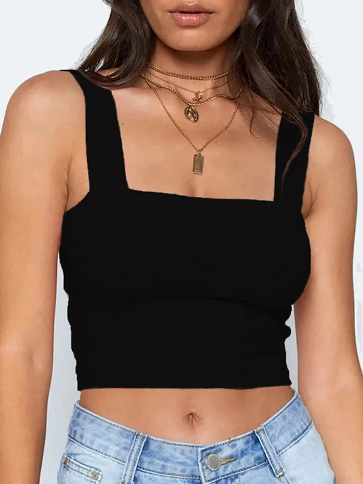 Stilla | Designer Crop Top Square Neck Singlets