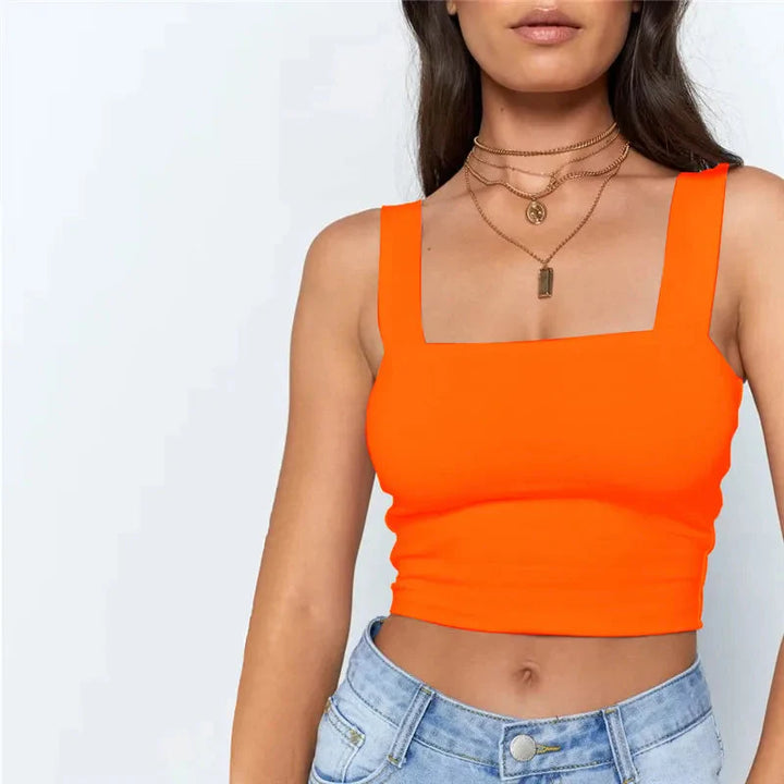 Stilla | Designer Crop Top Square Neck Singlets