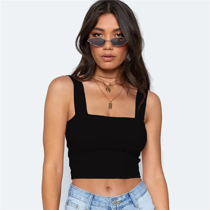 Stilla | Designer Crop Top Square Neck Singlets