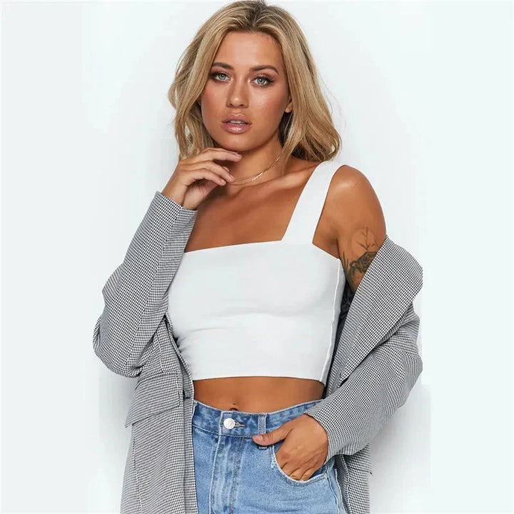 Stilla | Designer Crop Top Square Neck Singlets