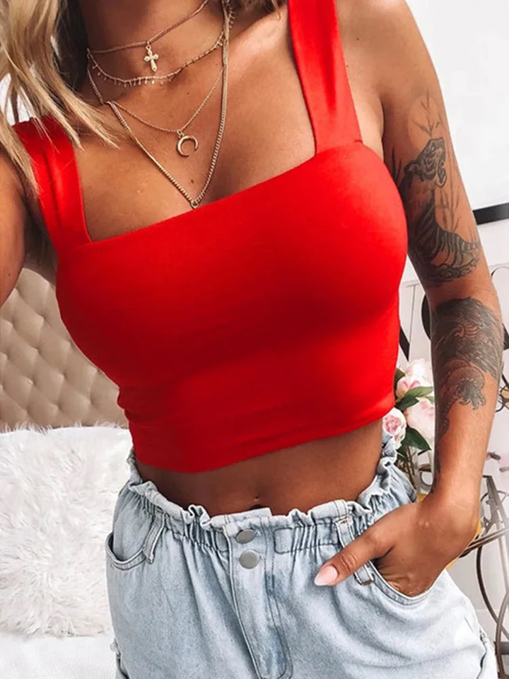 Stilla | Designer Crop Top Square Neck Singlets