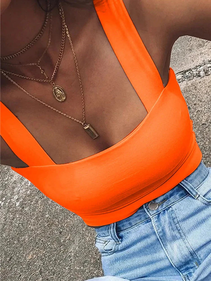 Stilla | Designer Crop Top Square Neck Singlets