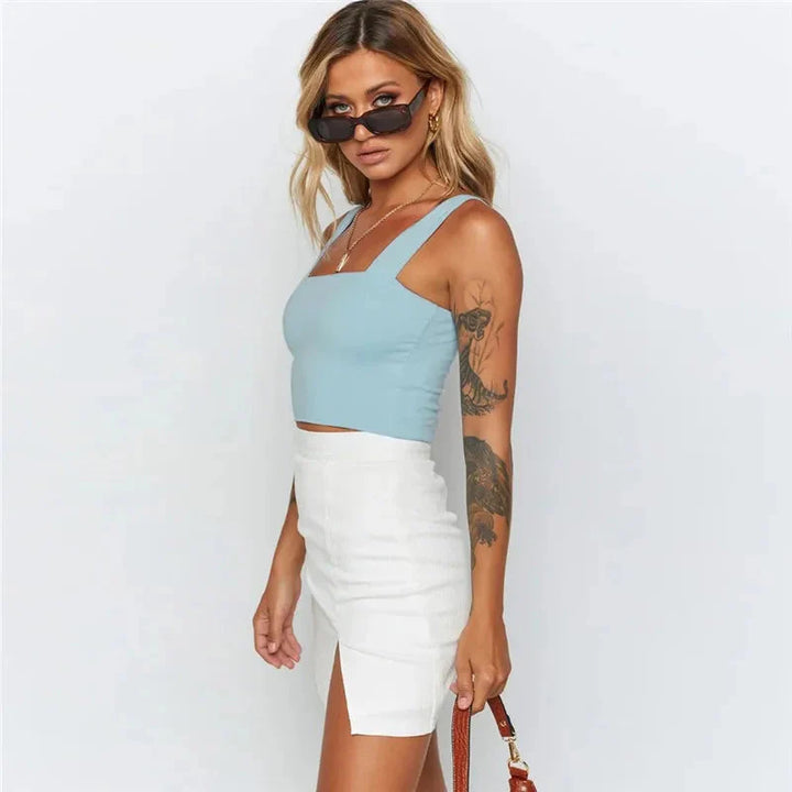 Stilla | Designer Crop Top Square Neck Singlets