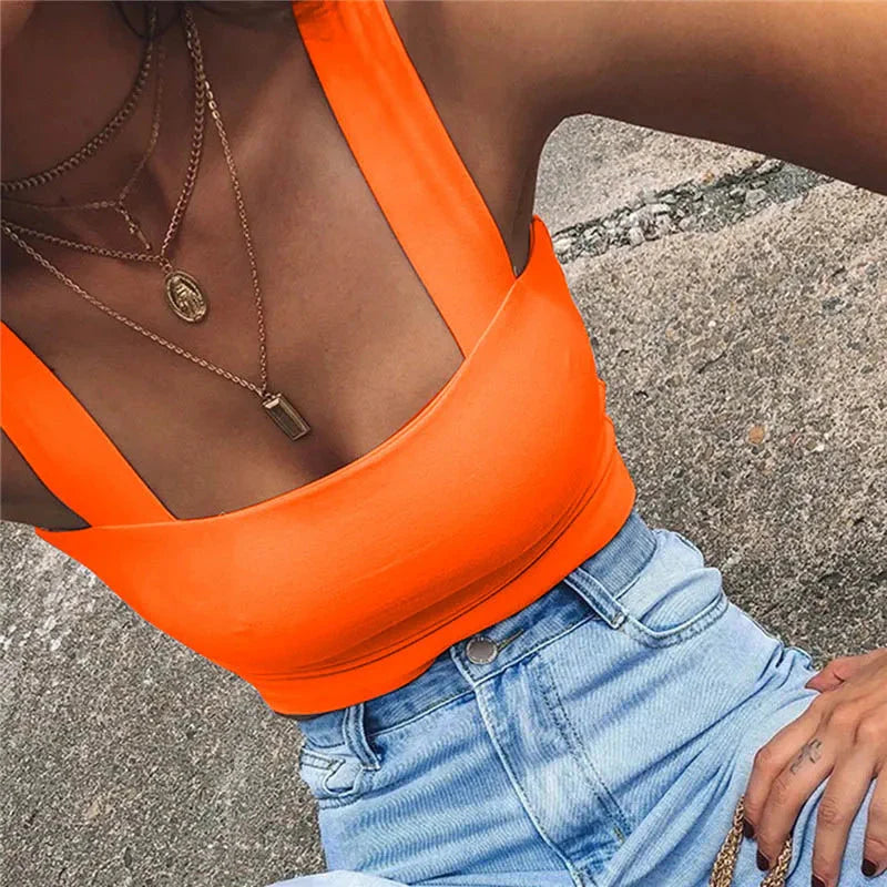 Stilla | Designer Crop Top Square Neck Singlets