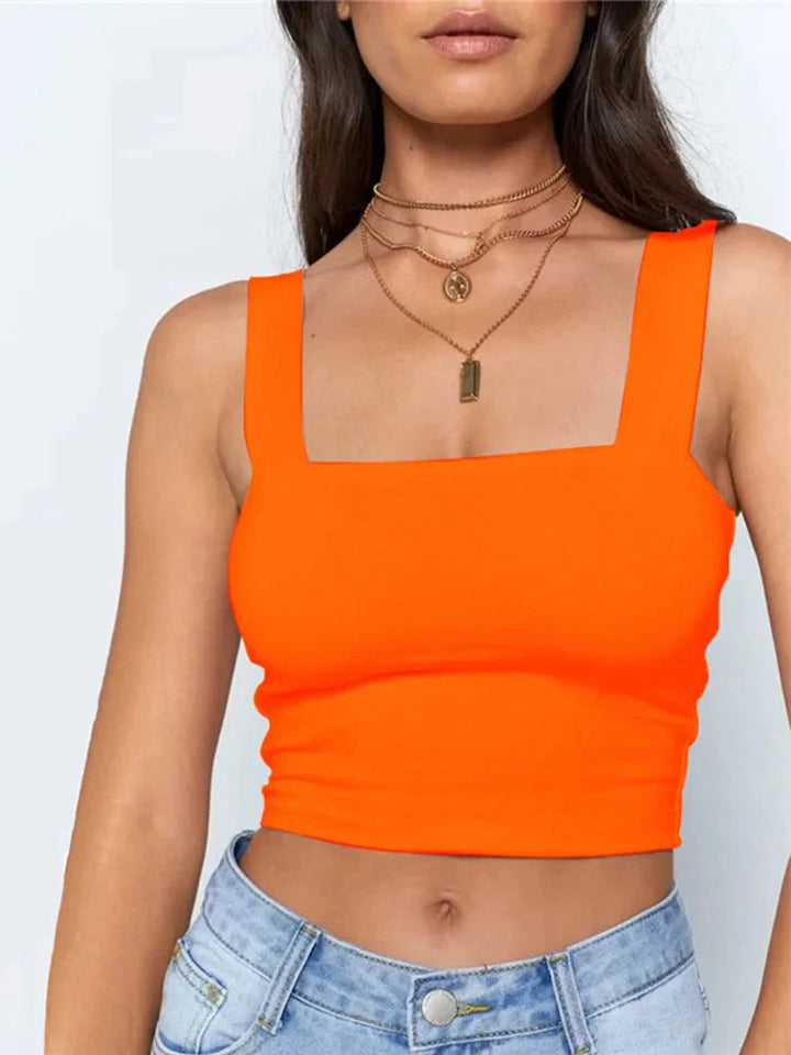 Stilla | Designer Crop Top Square Neck Singlets