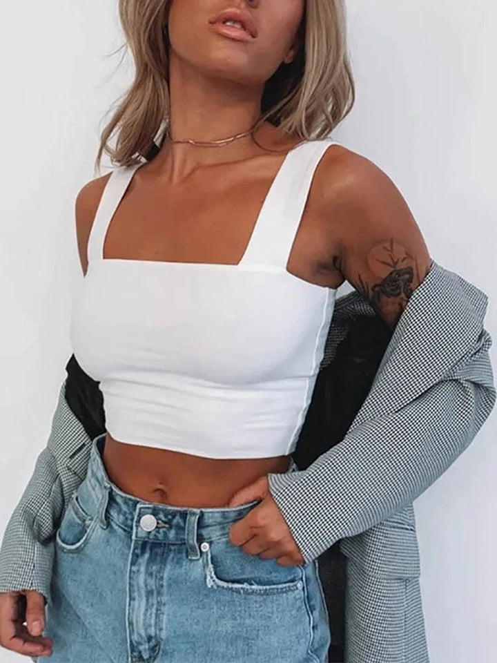 Stilla | Designer Crop Top Square Neck Singlets