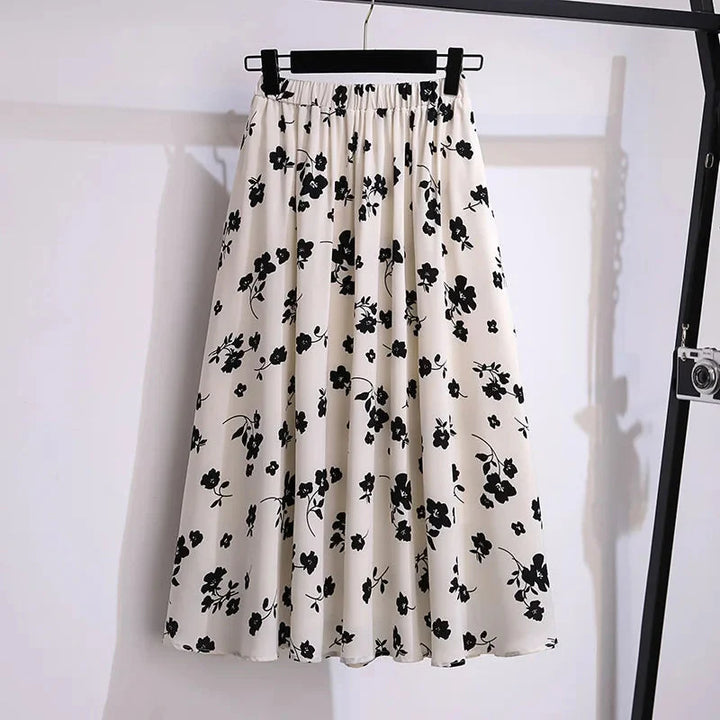 Stilla | Kvinders Blomster Chiffon Plisserede 5 9xl Mode Designerkjoler (plus Størrelse)