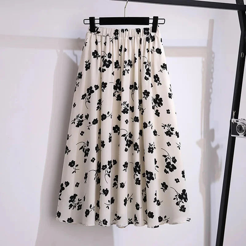 Stilla | Kvinders Blomster Chiffon Plisserede 5 9xl Mode Designerkjoler (plus Størrelse)