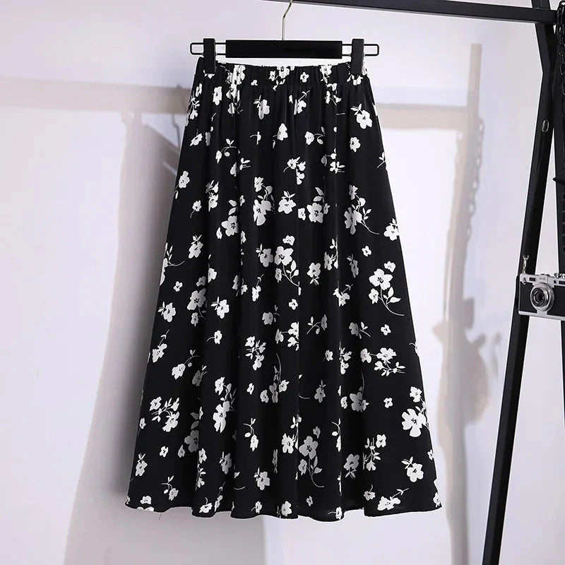 Stilla | Kvinders Blomster Chiffon Plisserede 5 9xl Mode Designerkjoler (plus Størrelse)