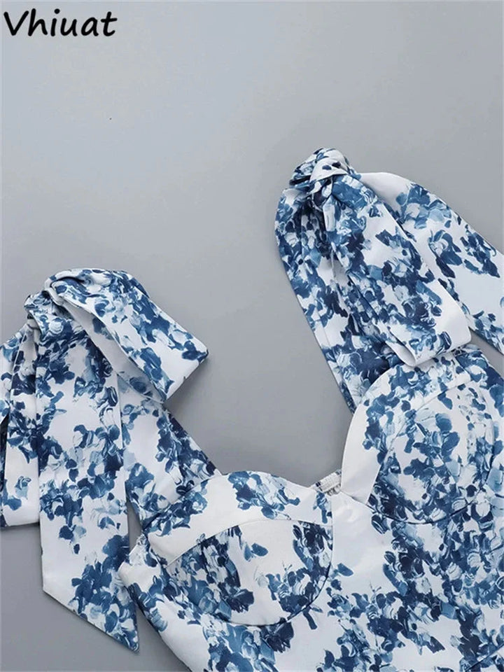 Stilla | Kvinders Blomster Fashion Designer A-Line Korsæt Mini Kjoler (kort)