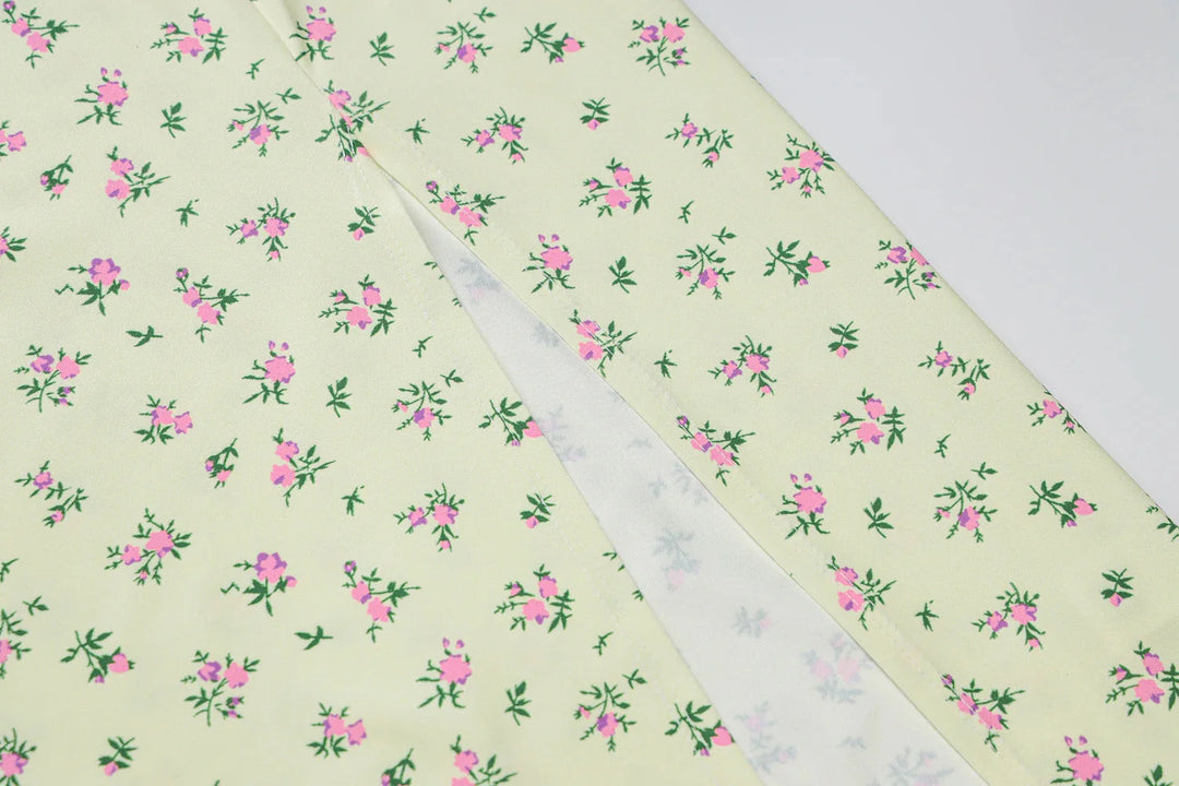 Stilla | Kvinders Høj Split Blomstertrykte Mode Designer Kjoler (midi)