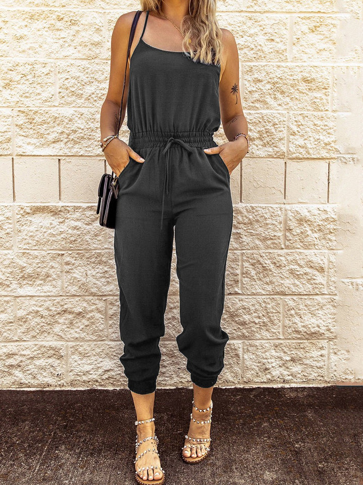 Stilla | Kvinders Jumpsuits Slynge Binde Elastisk Talje Lomme Slim Fit Jumpsuit
