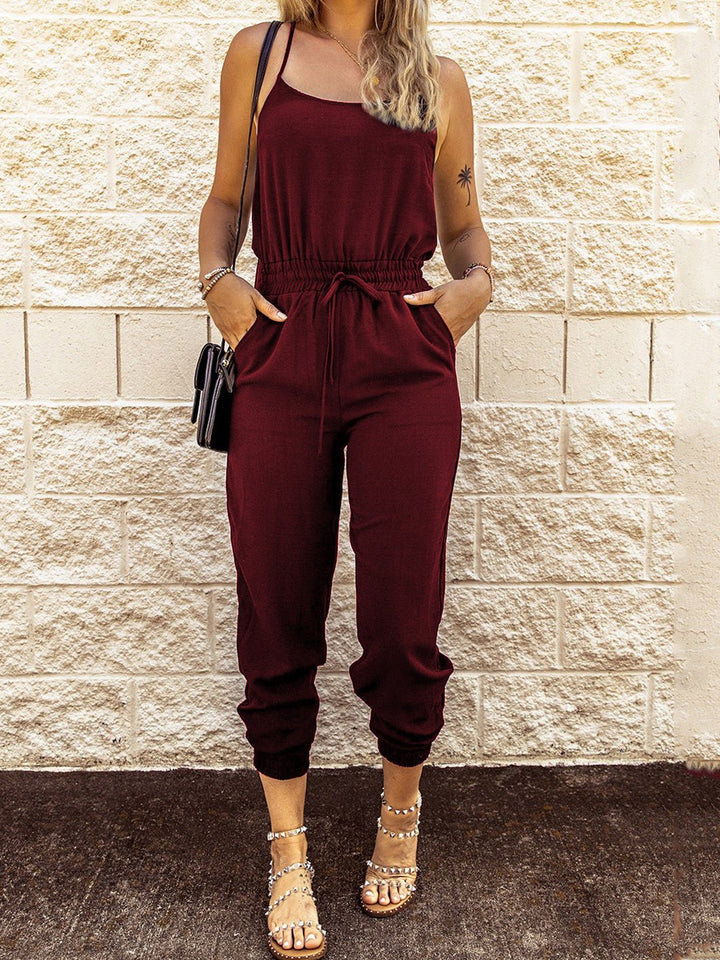 Stilla | Kvinders Jumpsuits Slynge Binde Elastisk Talje Lomme Slim Fit Jumpsuit