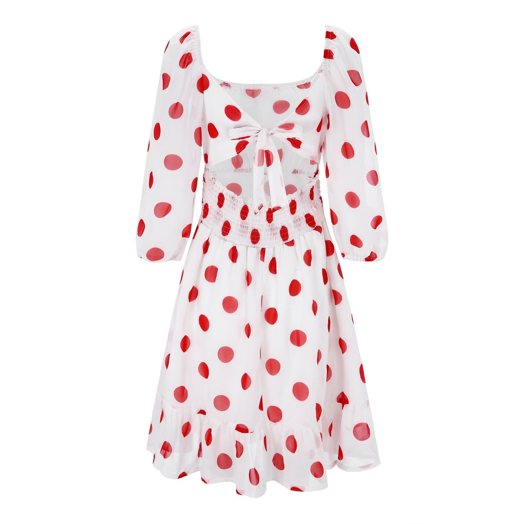 Stilla | Kvinders Ruffle Bow Mode Designer Elastisk Talje Kjoler (kort)