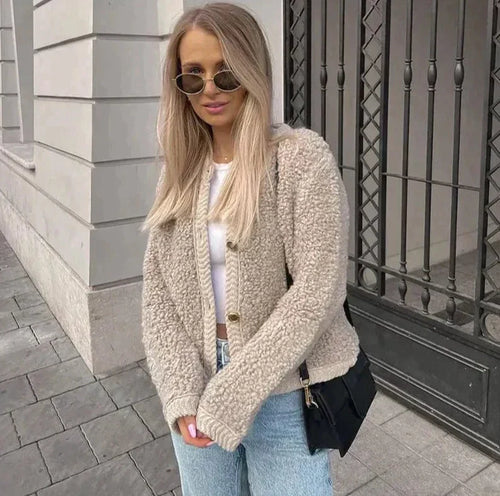 Stilla | Dame teddyjakke