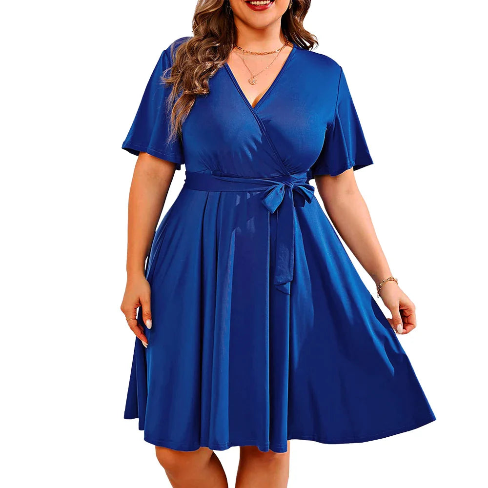 Stilla | Kvinders V-Hals Mode Designer 2 5xl Korte Kjoler (plus Størrelse)