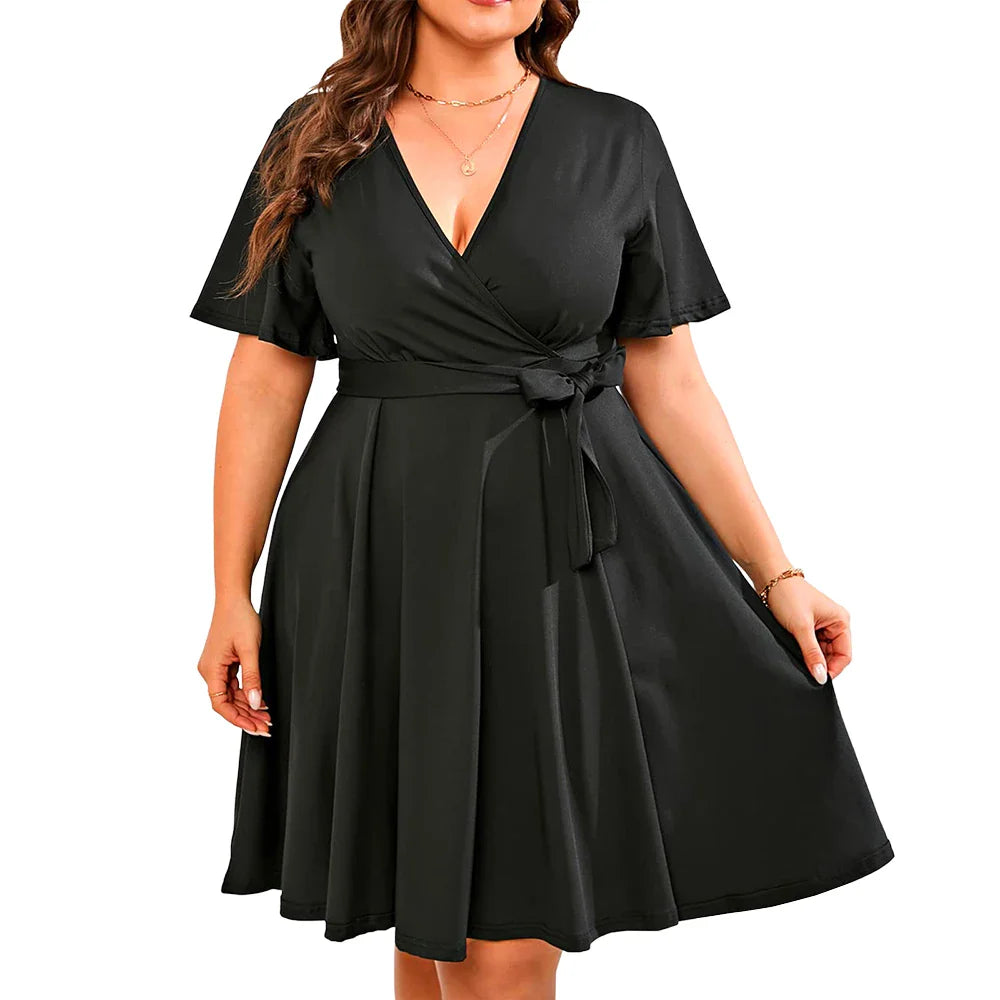 Stilla | Kvinders V-Hals Mode Designer 2 5xl Korte Kjoler (plus Størrelse)