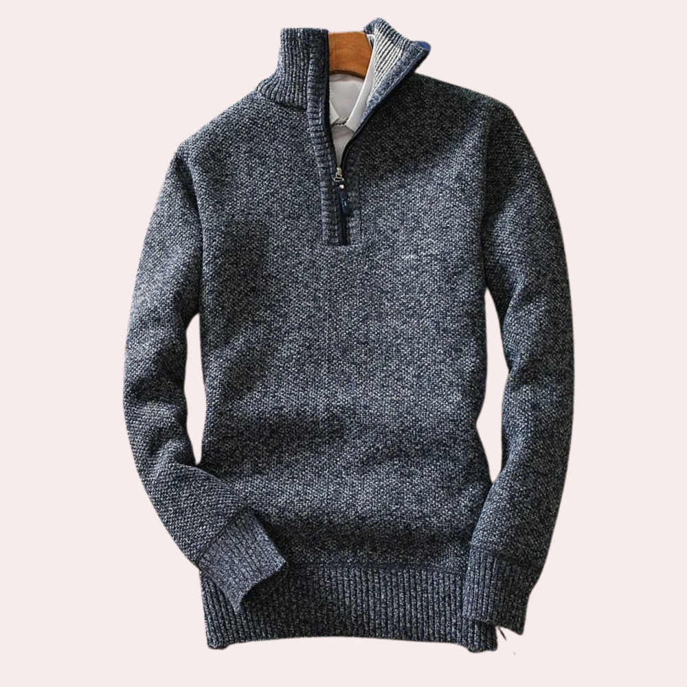 Stilla | Højhalset Sweater med Lynlåslukning til Mænd