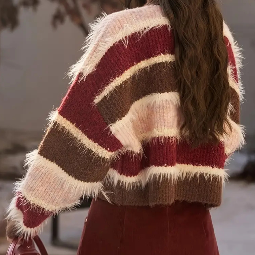 Stilla | Stribet Afgrøde-Sweater til Kvinder