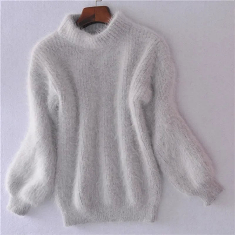 Stilla Taylor - Løstrik sweater i ensfarvet - Vintage angorasweater